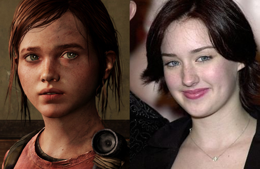 photo on left is of Ellie from the video game The Last of Us, photo on right is of Ashley Johnson