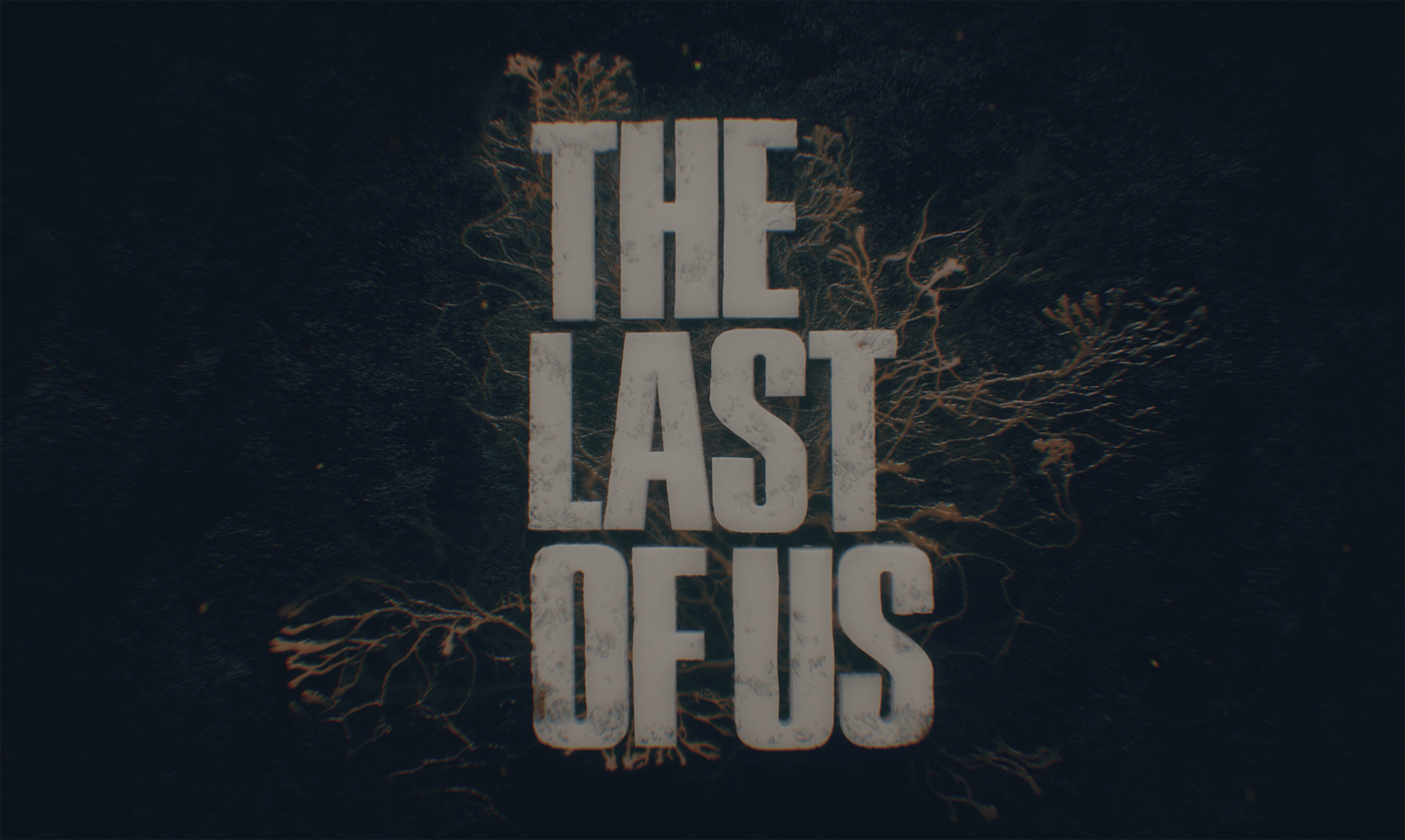 image of text with the words 'the last of us' and vein/vine looking lines in the background