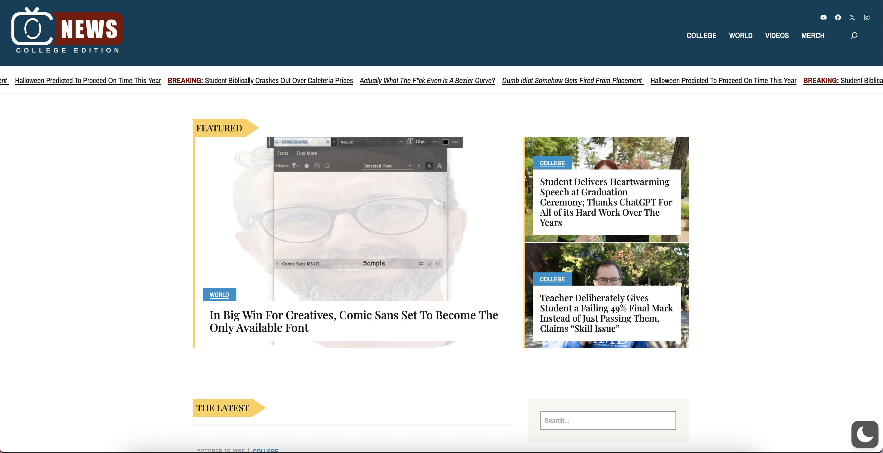 News website, channelZero